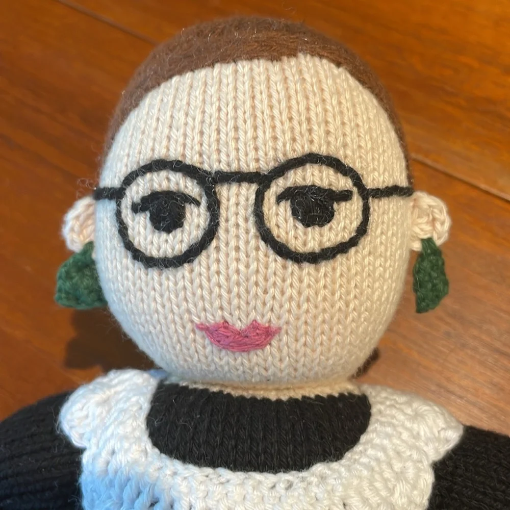 Ruth Bader Ginsburg handmade knit doll
